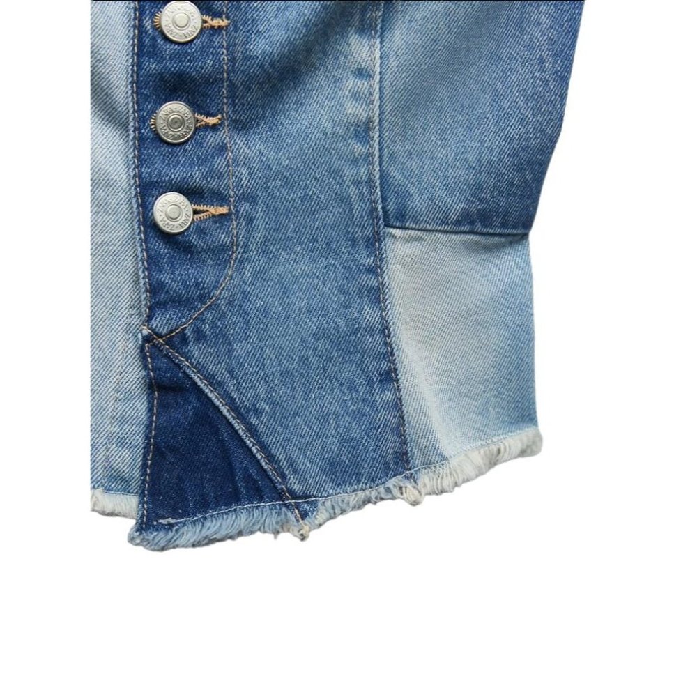 ZARA TRF PATCHWORK DENIM TOP BLUE SIZE XS | 6045/007 - Picture 4 of 11